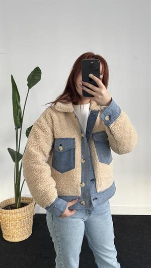 Kot Garnili Peluş Ceket