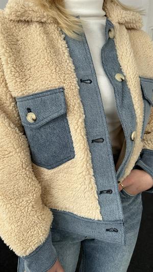 Kot Garnili Peluş Mont 