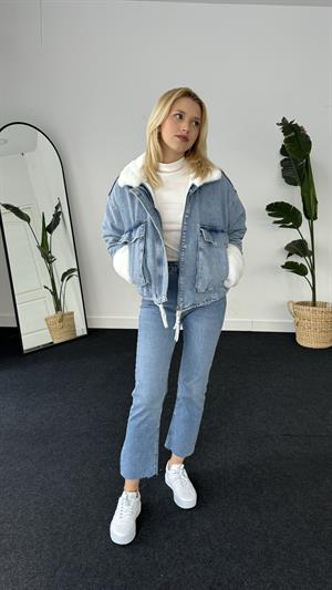 Kürk Detaylı Kot Ceket 