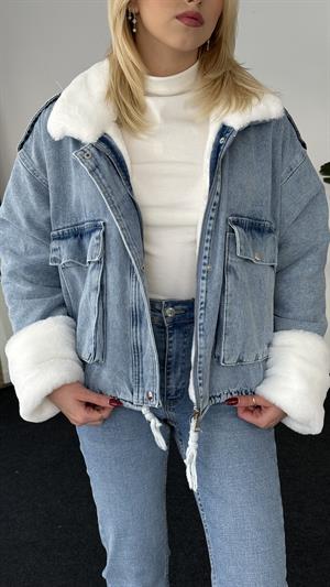 Kürk Detaylı Kot Ceket 