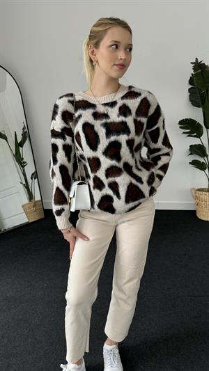 Leopar Desenli Sakallı Kumaş Triko Kumaş 