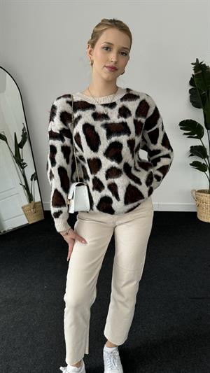 Leopar Desenli Sakallı Kumaş Triko Kumaş 