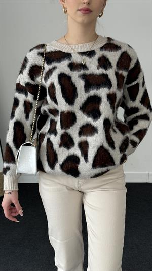 Leopar Desenli Sakallı Kumaş Triko Kumaş 