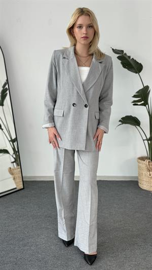 Lux Kalite Blazer Ceket Gri