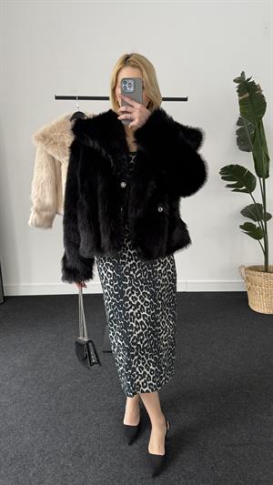 Lüx Kalite İpek Kürk Siyah 