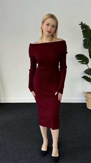 Madonna Yaka Elbise Bordo