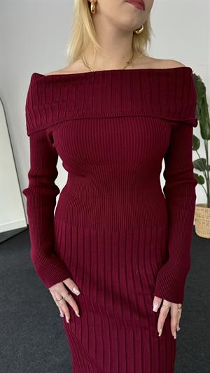 Madonna Yaka Elbise Bordo