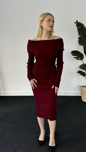 Madonna Yaka Elbise Bordo