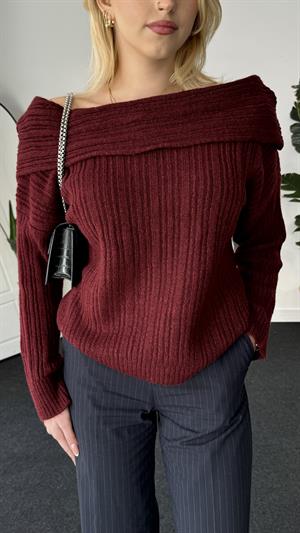 Madonna Yaka Fitilli Kazak Bordo