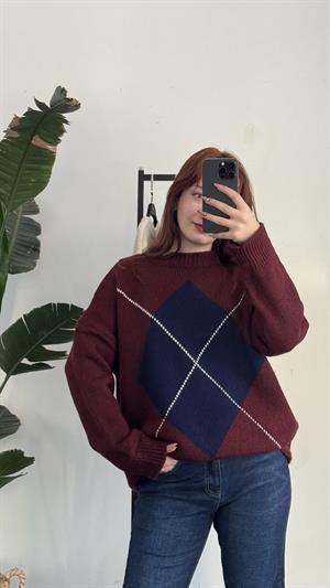 Mrka Baklava Desen Kazak Bordo