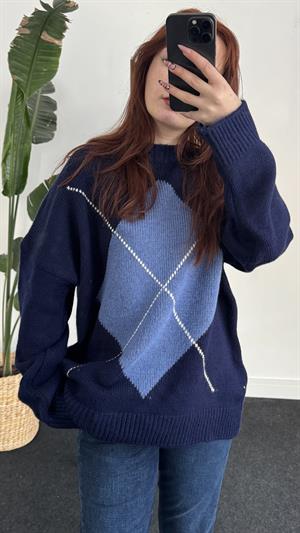 Mrka Baklava Desen Kazak Lacivert