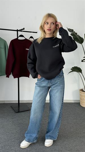 Orjinal Kalıp Etiketli Mavi Sweat Antrasit