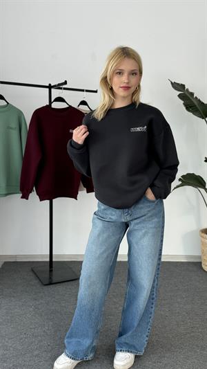 Orjinal Kalıp Etiketli Mavi Sweat Antrasit