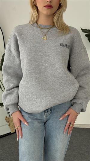 Orjinal Kalıp Etiketli Mavi Sweat Gri