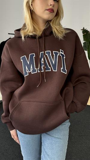 Orjinal Kalıp Etiketli Mavi Sweat Kahverengi