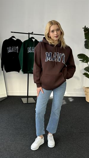 Orjinal Kalıp Etiketli Mavi Sweat Kahverengi