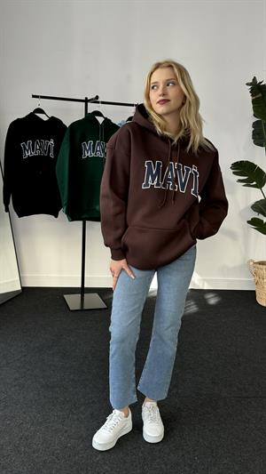 Orjinal Kalıp Etiketli Mavi Sweat Kahverengi