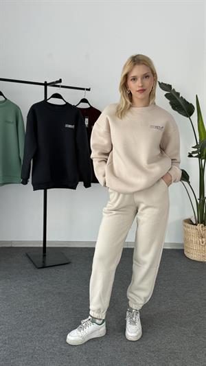 Orjinal Kalıp Etiketli Mavi Sweat Krem