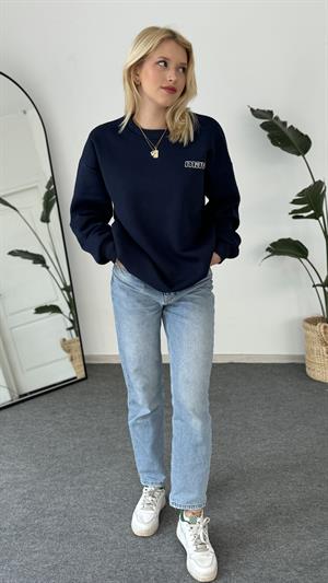 Orjinal Kalıp Etiketli Mavi Sweat Lacivert