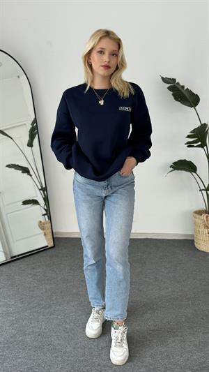 Orjinal Kalıp Etiketli Mavi Sweat Lacivert