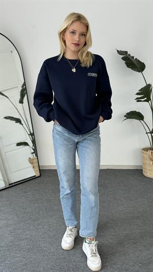 Orjinal Kalıp Etiketli Mavi Sweat Lacivert