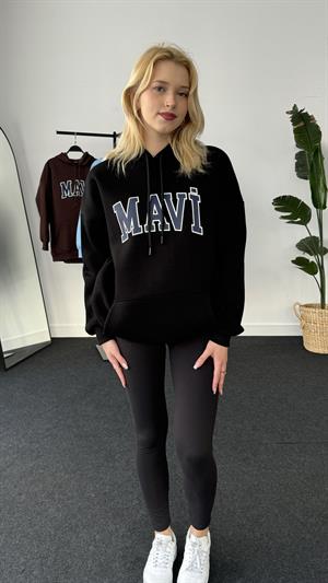 Orjinal Kalıp Etiketli Mavi Sweat Siyah