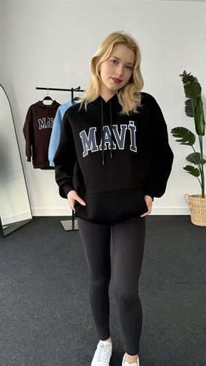 Orjinal Kalıp Etiketli Mavi Sweat Siyah