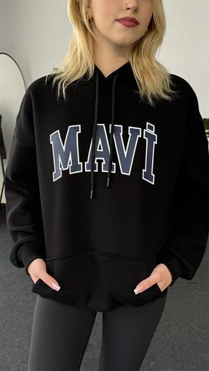 Orjinal Kalıp Etiketli Mavi Sweat Siyah