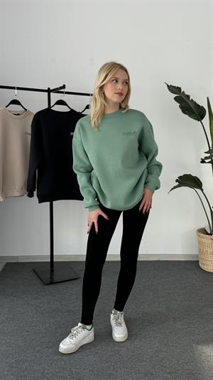 Orjinal Kalıp Etiketli Mavi Sweat Yeşil