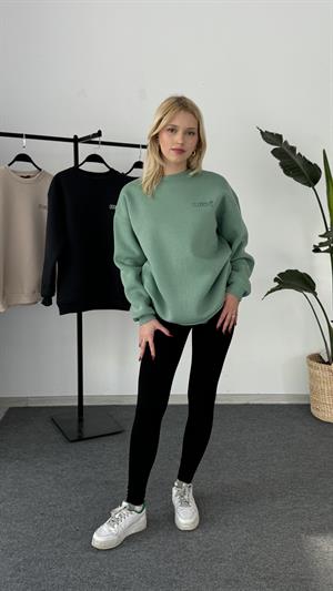 Orjinal Kalıp Etiketli Mavi Sweat Yeşil