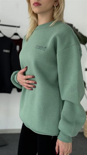 Orjinal Kalıp Etiketli Mavi Sweat Yeşil