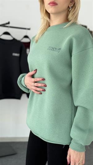 Orjinal Kalıp Etiketli Mavi Sweat Yeşil