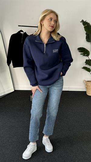 Orjinal Kalıp Etiketli Polo Yaka Mavi Sweat Lacivert