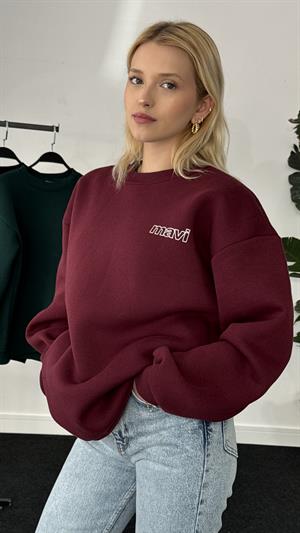Orjinal Kalıp Mavi Sweat Bordo