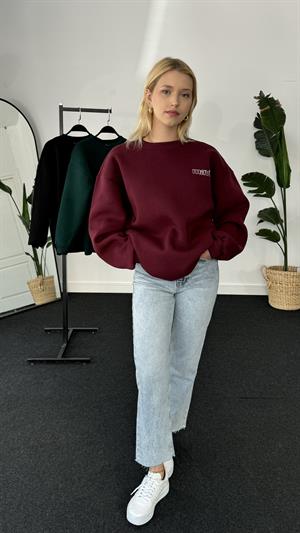 Orjinal Kalıp Mavi Sweat Bordo