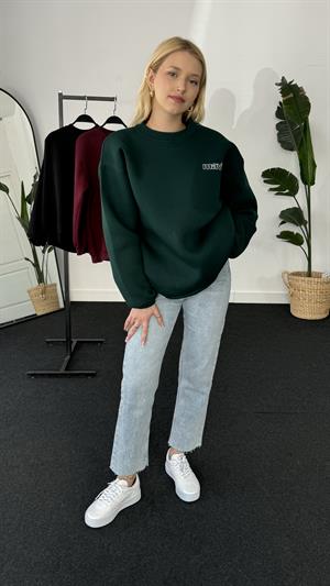 Orjinal Kalıp Mavi Sweat  Koyu Yeşil