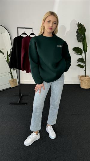 Orjinal Kalıp Mavi Sweat  Koyu Yeşil