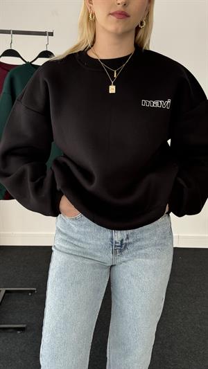 Orjinal Kalıp Mavi Sweat  Siyah