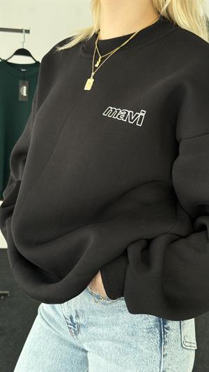 Orjinal Kalıp Mavi Sweat  Siyah