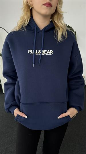 Orjinal Kalıp Pull Bear Üç İplik Şardonlu Sweat Lacivert