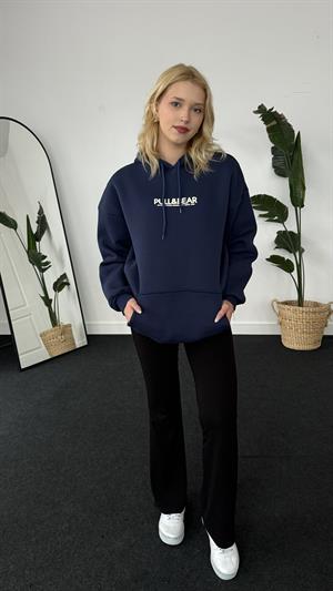 Orjinal Kalıp Pull Bear Üç İplik Şardonlu Sweat Lacivert