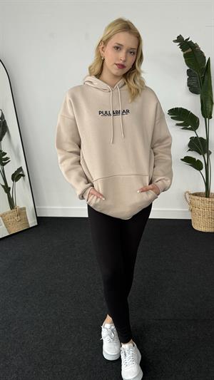 Orjinal Kalıp Pull Bear Üç İplik Şardonlu Sweat Taş 