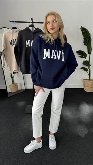 Orjinal Kalıp Üç İplik Şardonlu Mavi Sweati Lacivert