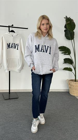 Orjinal Mavi Kalıbı Üç İplik Şardonlu Sweat Gri