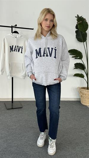 Orjinal Mavi Kalıbı Üç İplik Şardonlu Sweat Gri