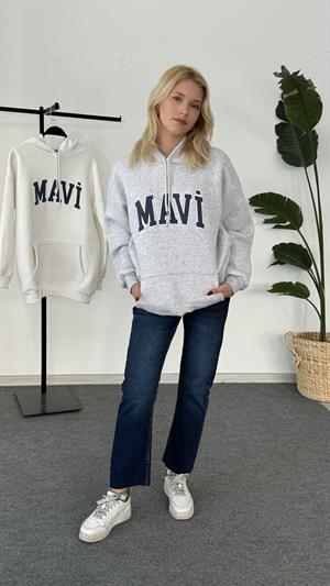 Orjinal Mavi Kalıbı Üç İplik Şardonlu Sweat Gri