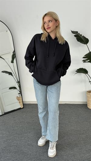 Oversize Kapüşonlu Üç İplik Sweat Antrasit