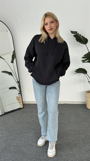 Oversize Kapüşonlu Üç İplik Sweat Antrasit