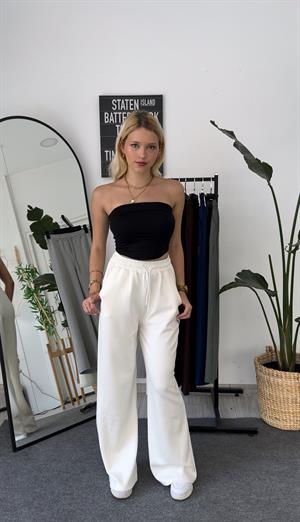 Oysho Cepli Bol Paça Eşofman Beyaz