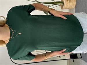 Oysho Model Bisiklet Yaka Oversize Yırtmaçlı Tshirt Yeşil
